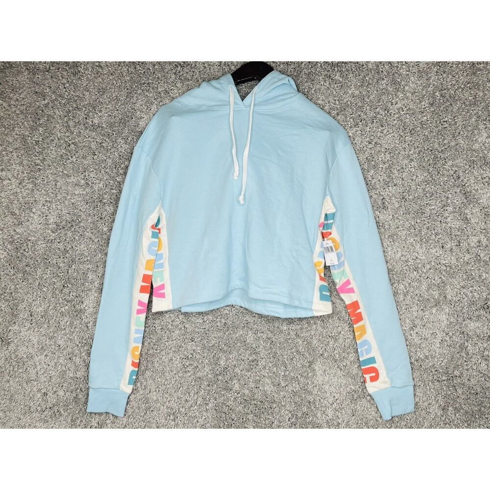 Women's Disney Magic Cropped Hoodie Sweater 1X Light Blue